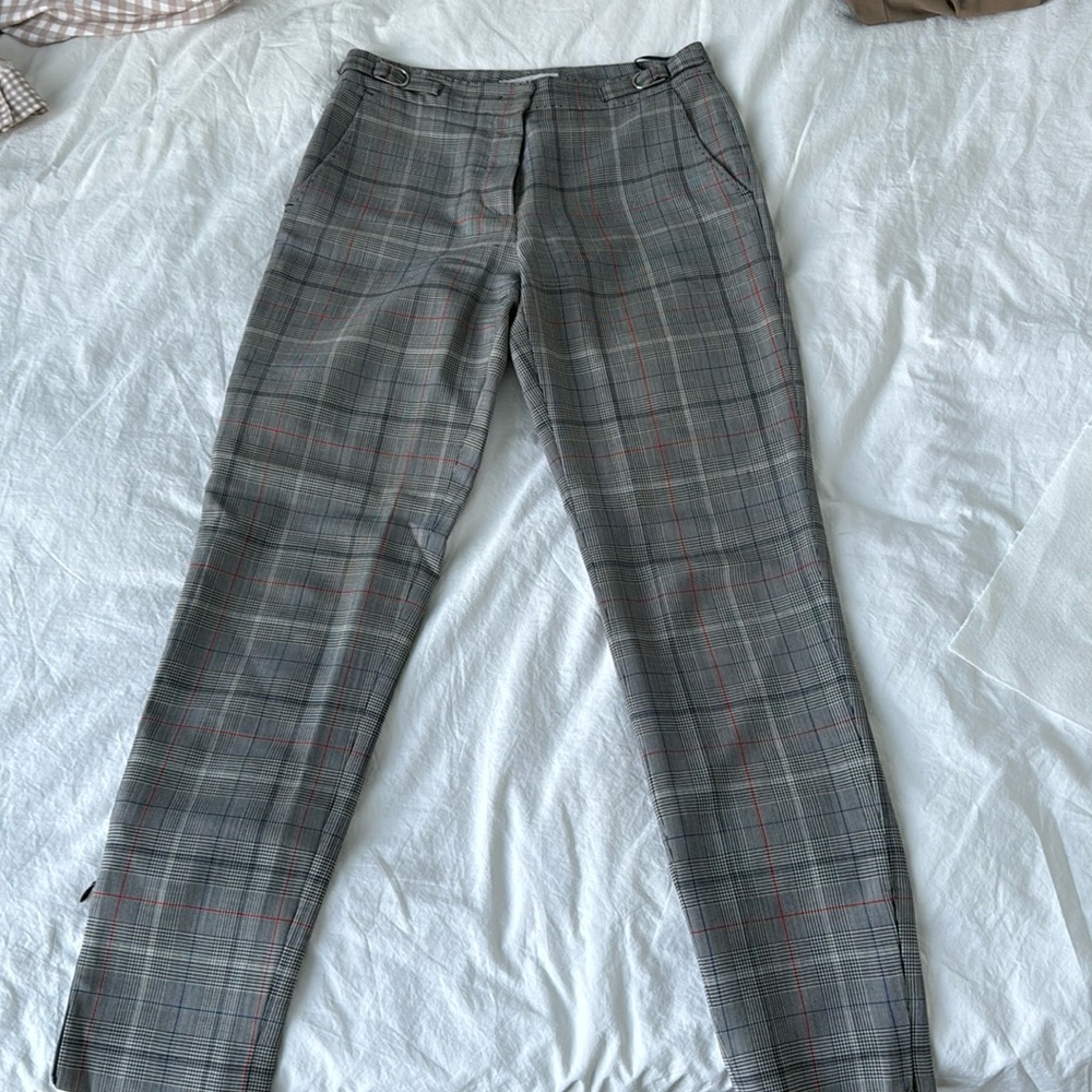 Gabriela Hearst checkered trousers with zip detail 36